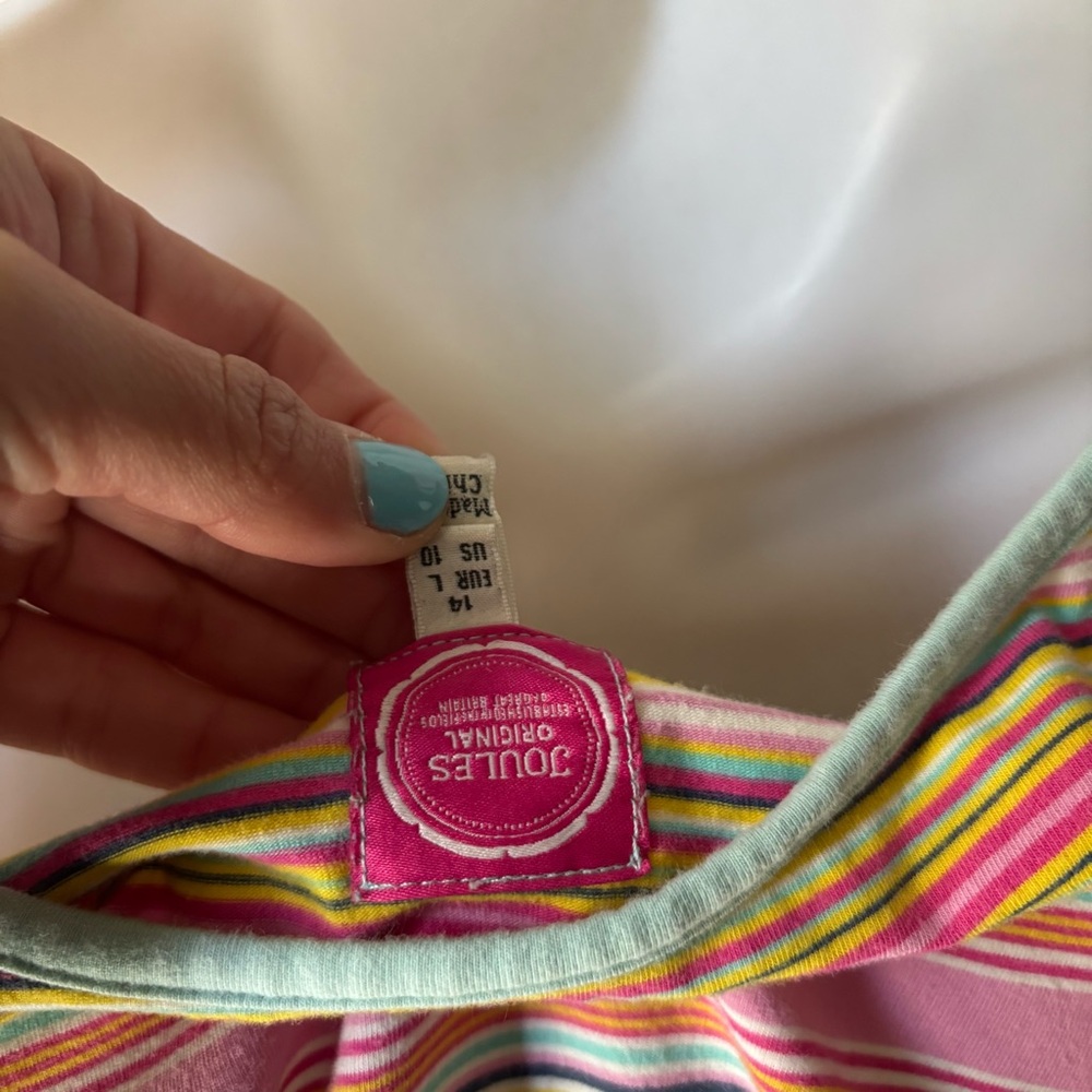 Joules Original Women’s 10 Striped Preppy Tank Top Colorful - Picture 6 of 8